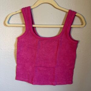 FCT with Love Basics Hot Pink Ripped Cropped Tank top